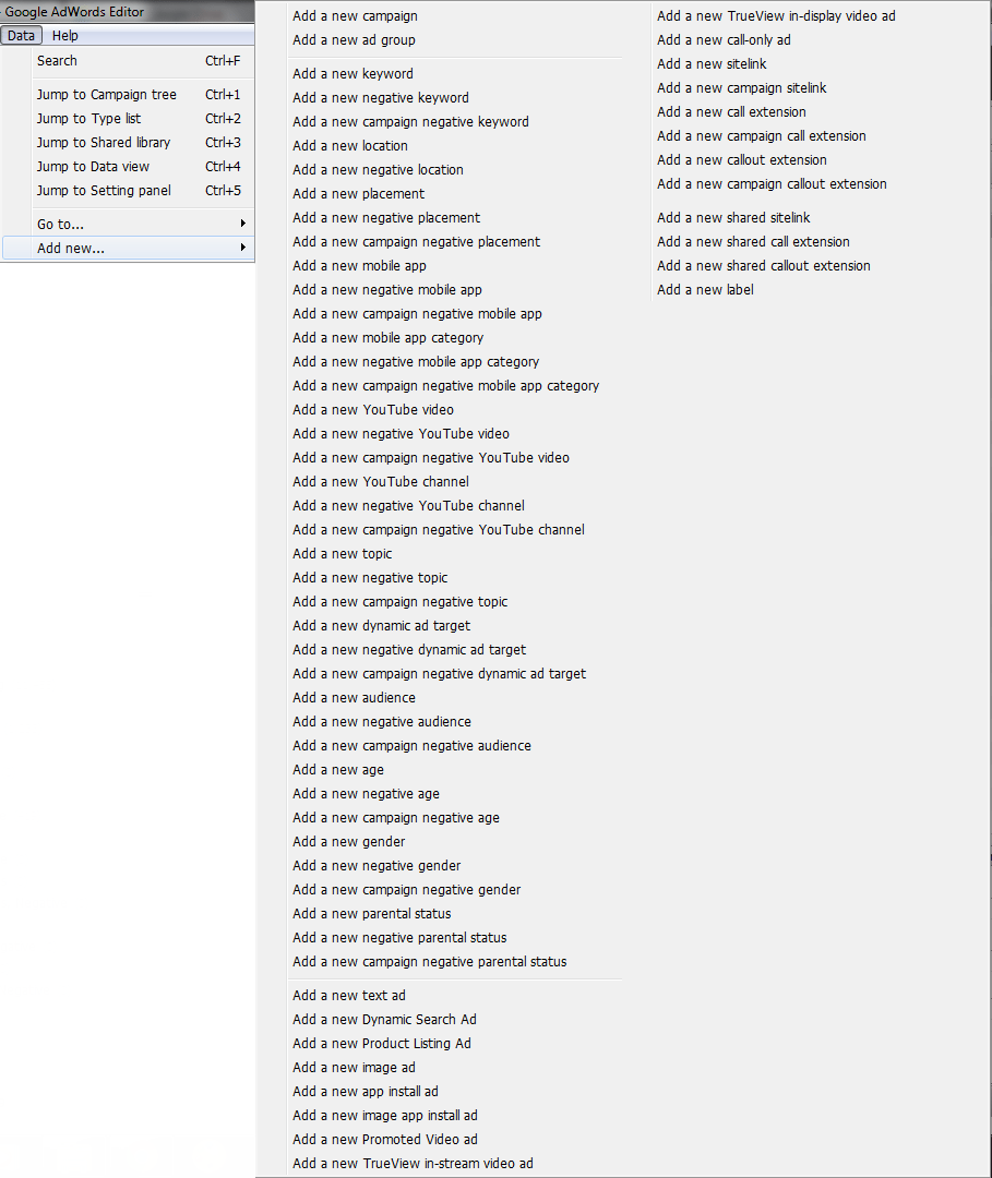 Add new... google editor
