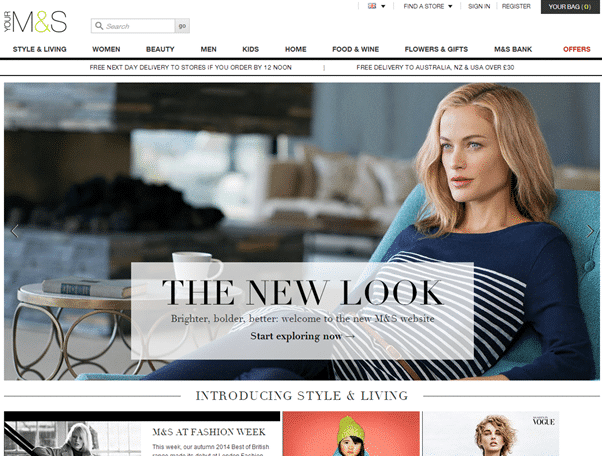 Behavioural science and site redesign - Marks And Spencer disaster - browser media
