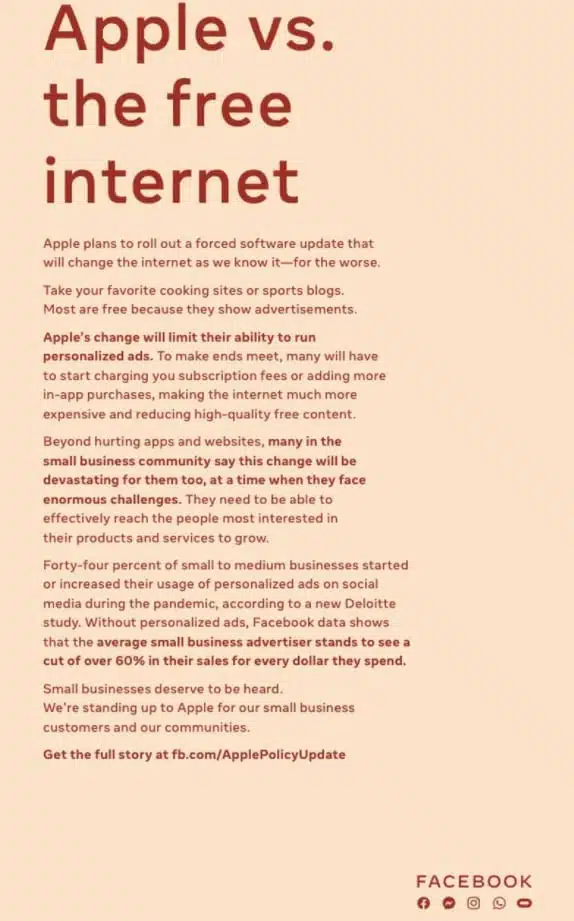 Facebook V Apple