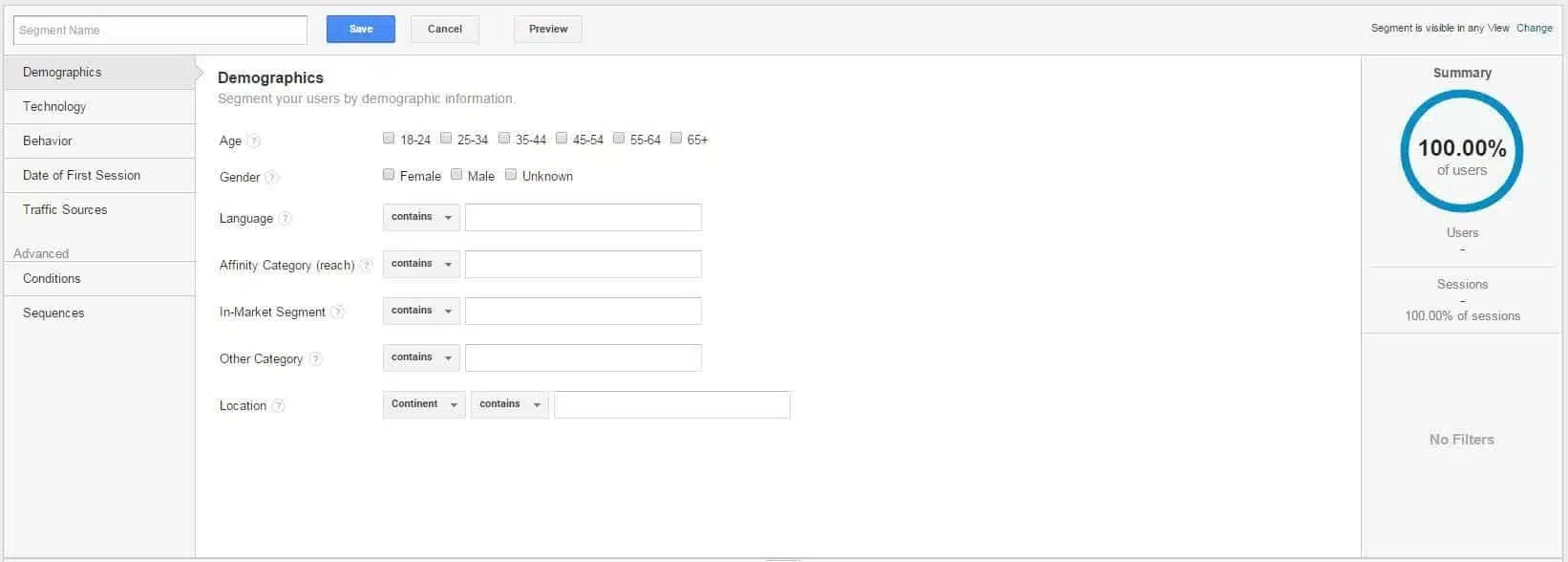 GA Advanced Segments - new segment