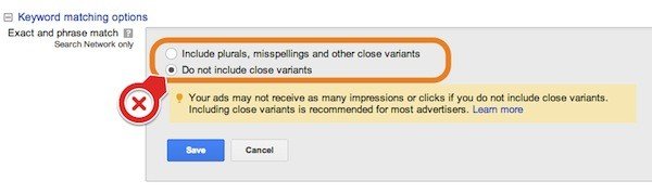 Google AdWords - Keyword Matching Options