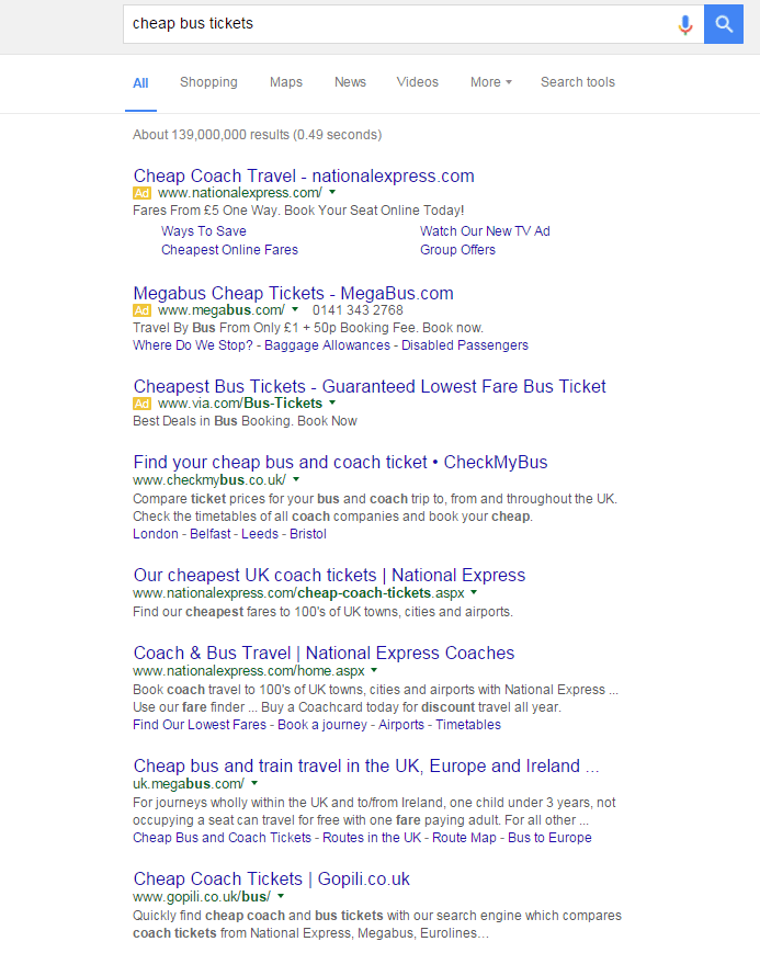 SEO Competitor Analysis - Cheap Bus Tickets Search - Browser Media