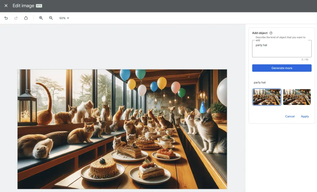 Google Ads GenAI cat in a hat