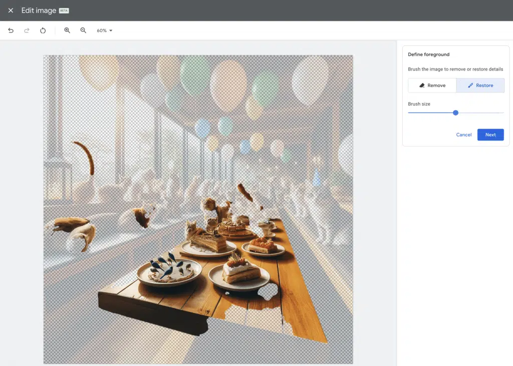 Google Ads GenAI remove background fail