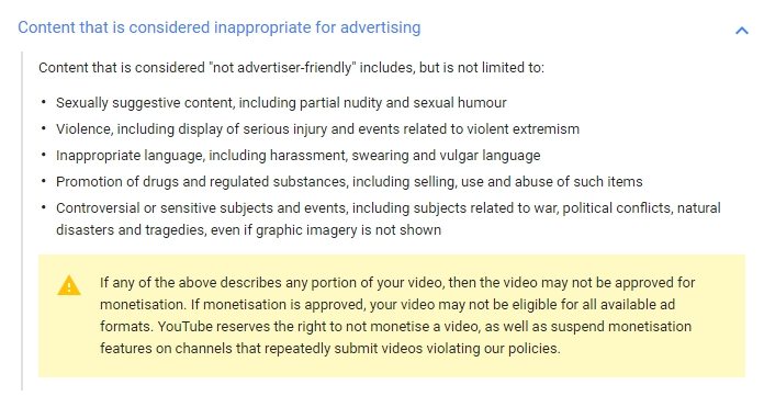 YouTube rules - my five 199 - browser media