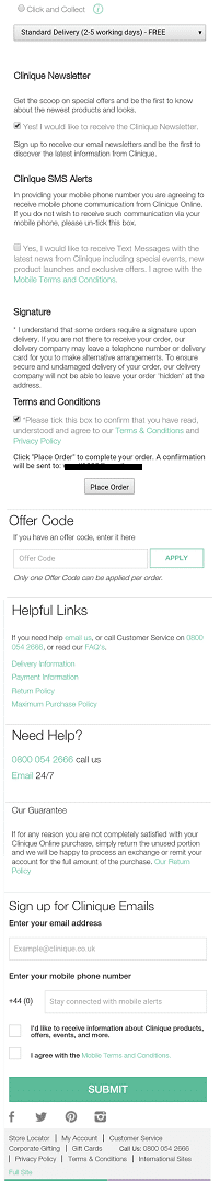 preparing your site for christmas shoppers - clinique - browser media