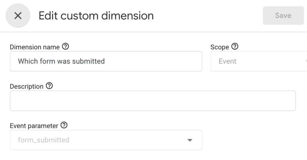 Edit custom dimension GA4