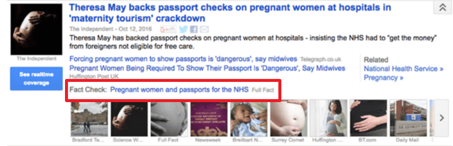 Google's fact check