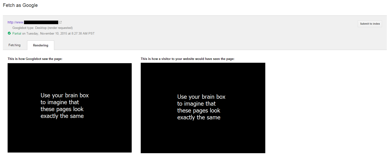 fetch and render full example - Google Fetch & Render - Browser media