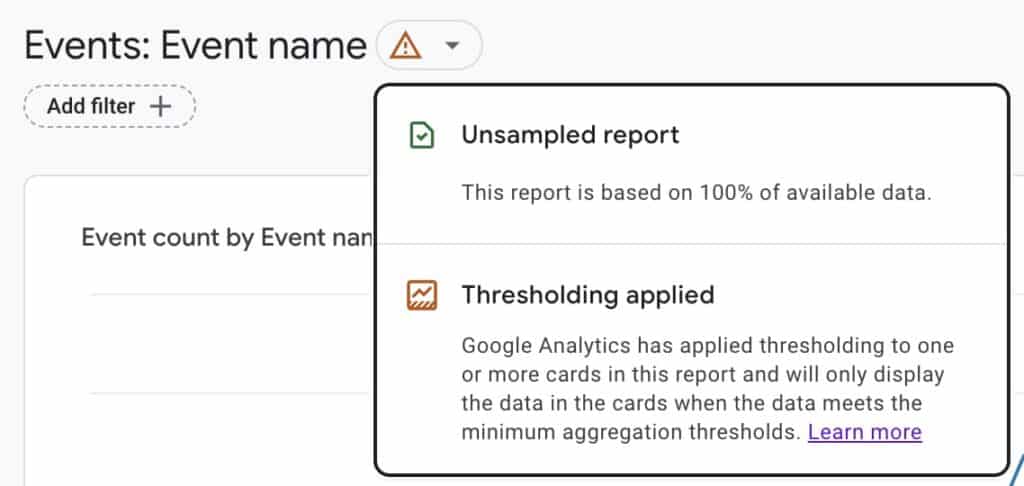 GA4 data thresholding