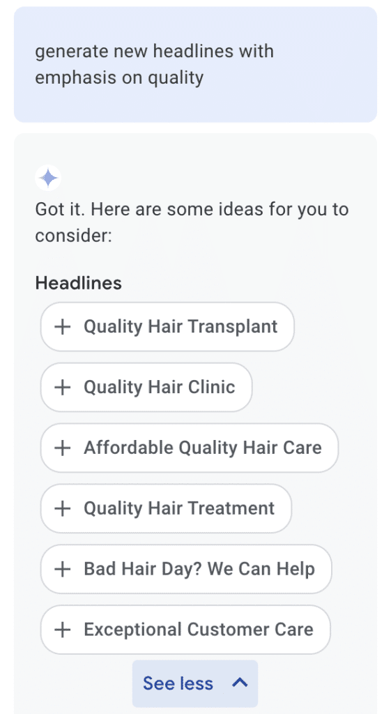 google ads ai prompt quality