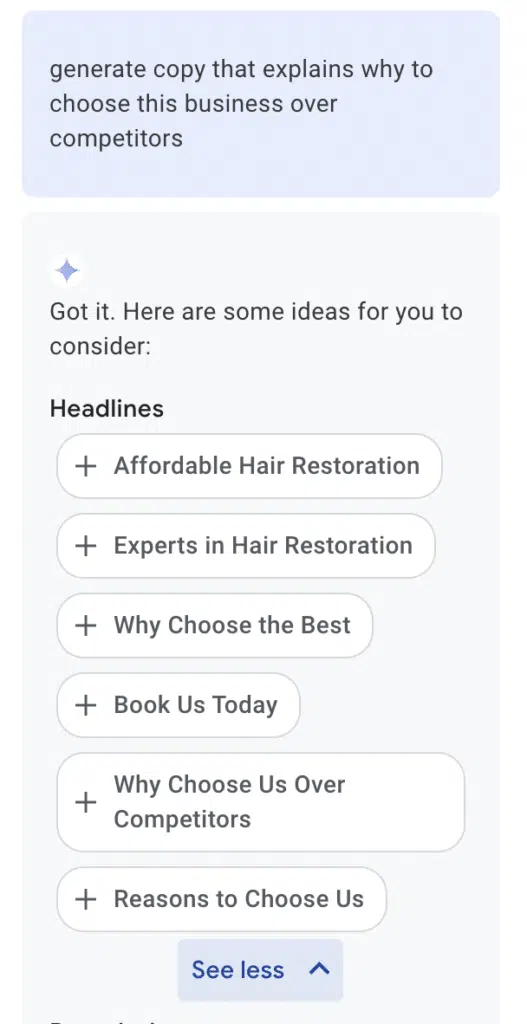 google ads ai usp prompt