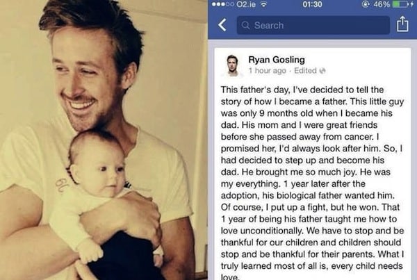 Ryan Gosling Adopts Baby