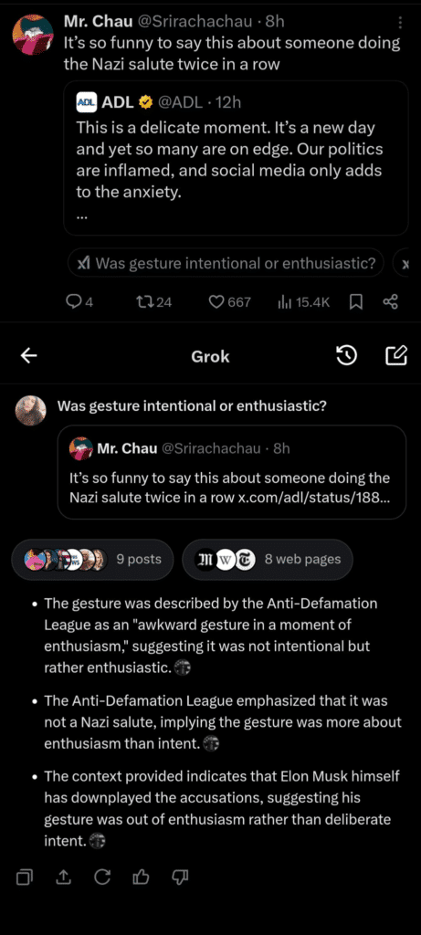 grok summaries on x