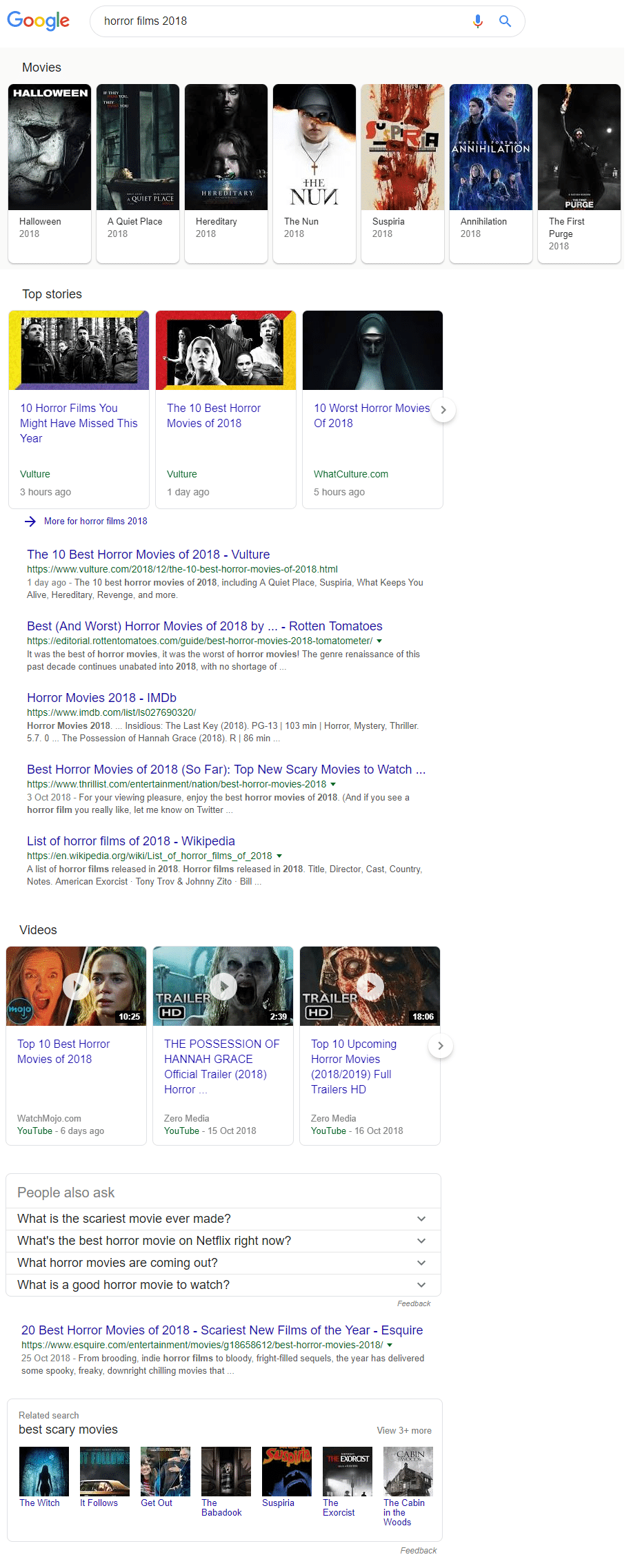 example search results organic with rich snippets