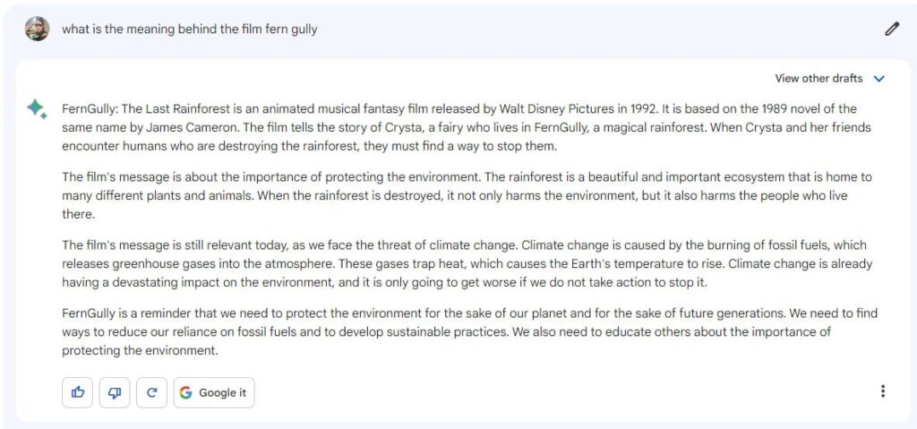 no bard james cameron did not write fern gully