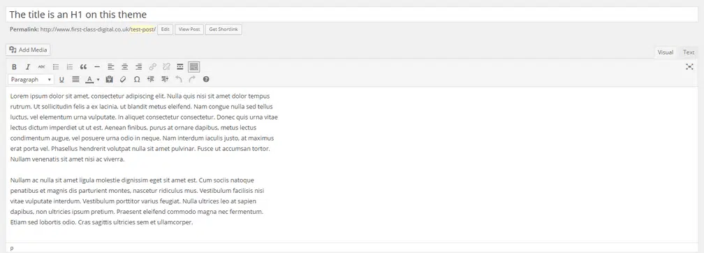 WordPress unformatted text