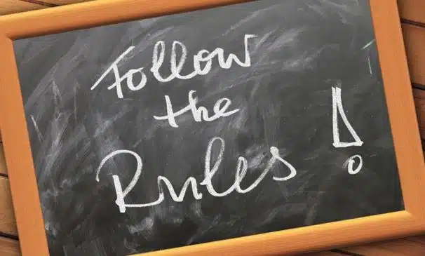 Follow the rules sign